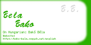 bela bako business card